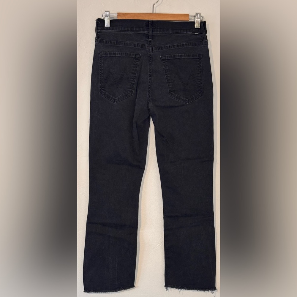 MOTHER Black Denim Jeans Insider Crop Step Fray in Not Guilty Size 30 - Picture 4 of 16